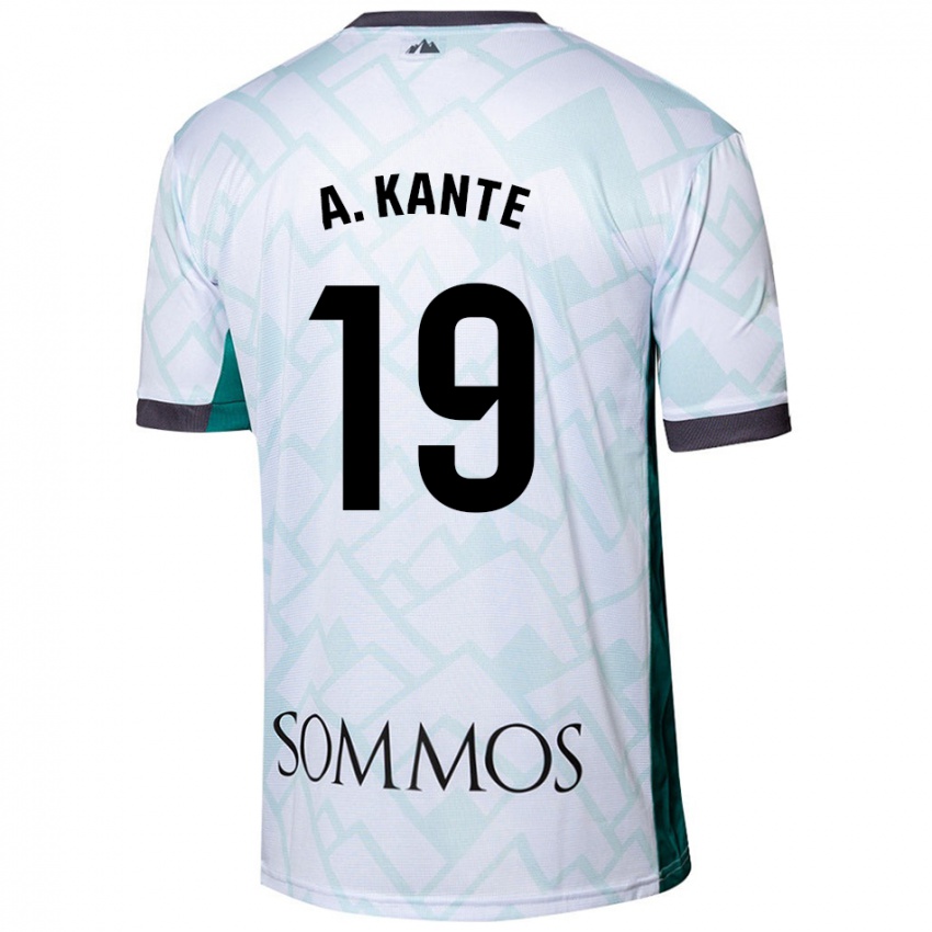 Homme Maillot Abou Kanté #19 Blanc Vert Tenues Extérieur 2024/25 T-Shirt Belgique