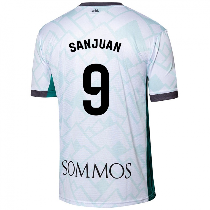 Heren Royo Sanjuan #9 Wit Groen Uitshirt Uittenue 2024/25 T-Shirt België