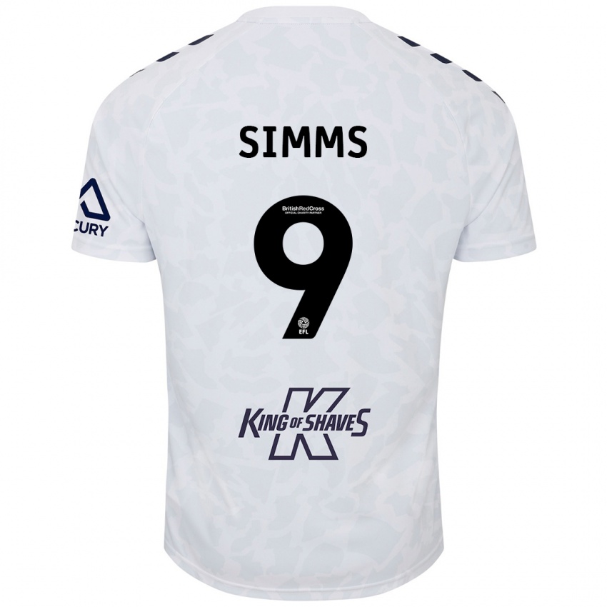 Heren Ellis Simms #9 Wit Uitshirt Uittenue 2024/25 T-Shirt België