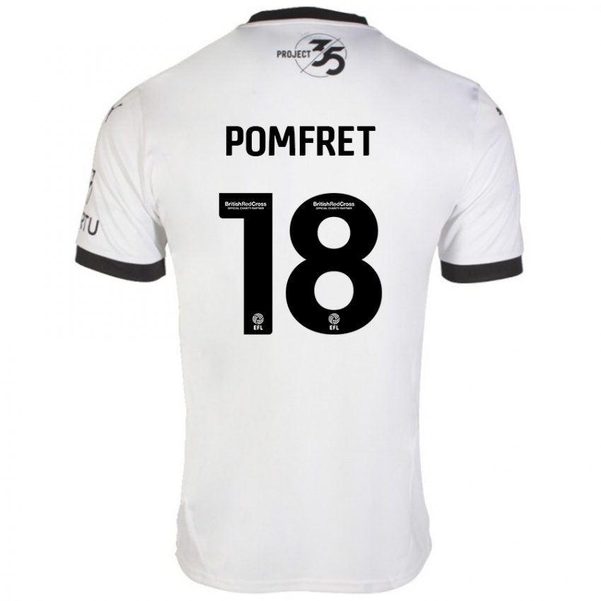 Heren Taya Pomfret #18 Wit Zwart Uitshirt Uittenue 2024/25 T-Shirt België