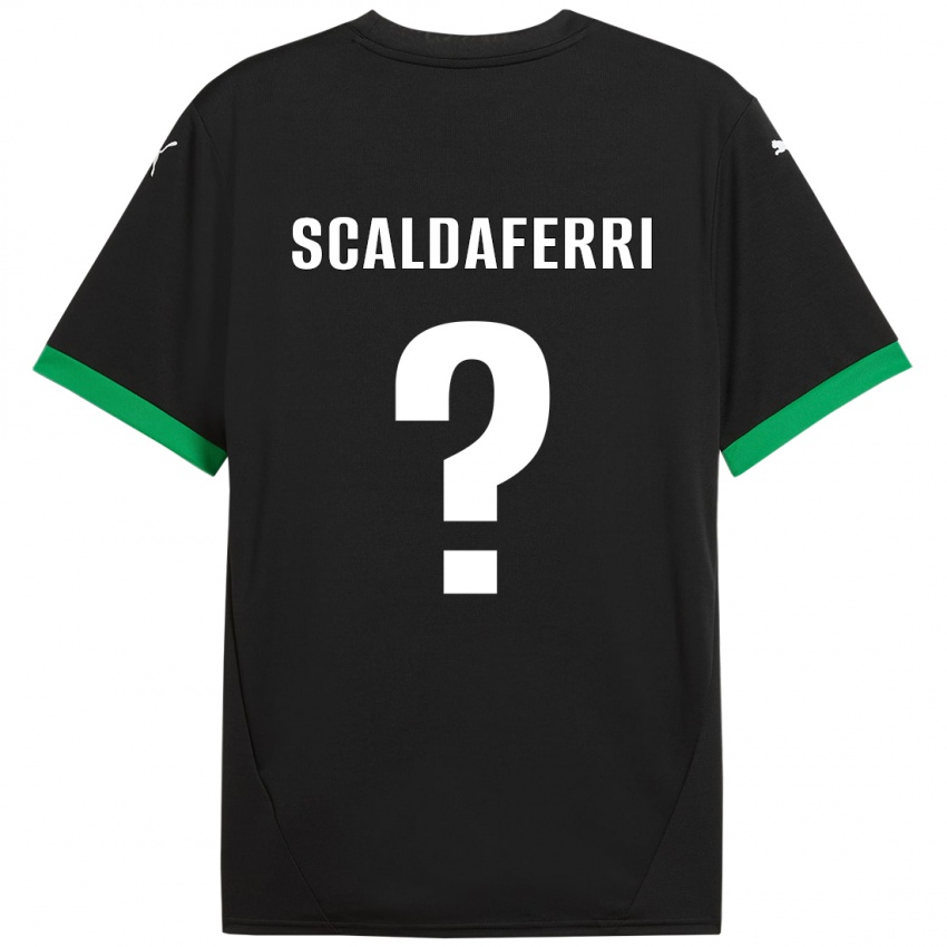 Femme Maillot Andrea Scaldaferri #0 Noir Vert Foncé Tenues Domicile 2024/25 T-Shirt Belgique