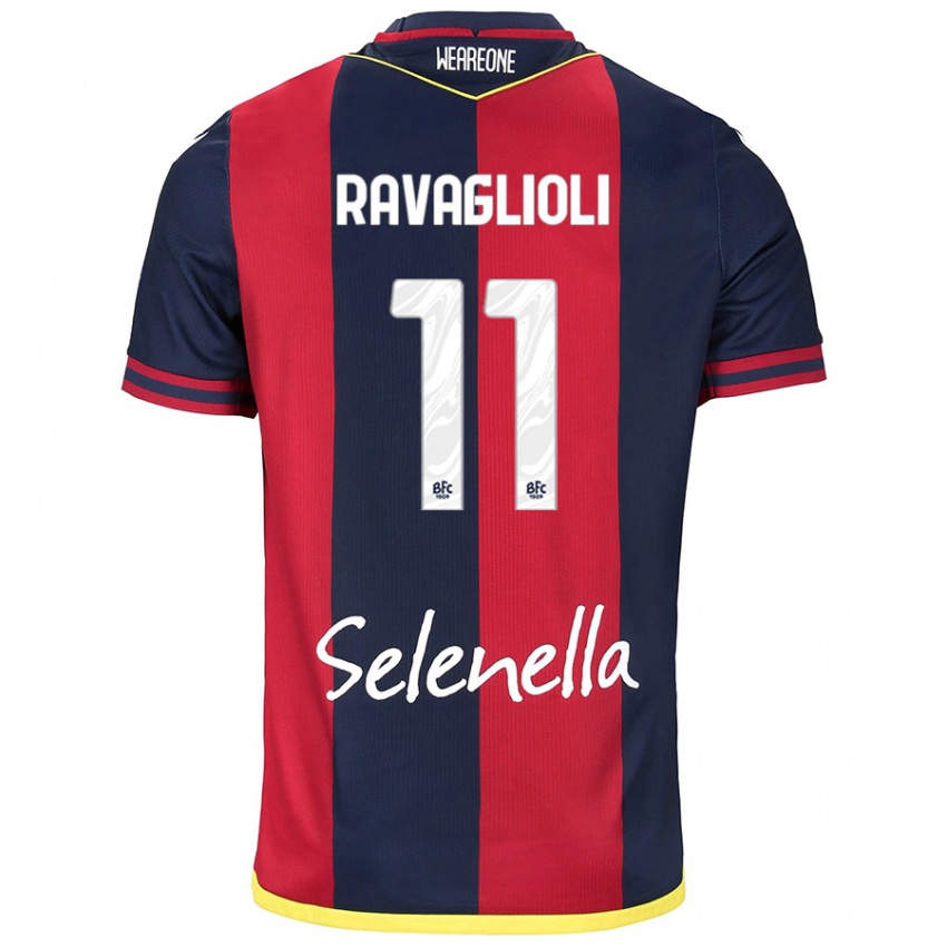 Femme Maillot Tommaso Ravaglioli #11 Rouge Bleu Royal Tenues Domicile 2024/25 T-Shirt Belgique