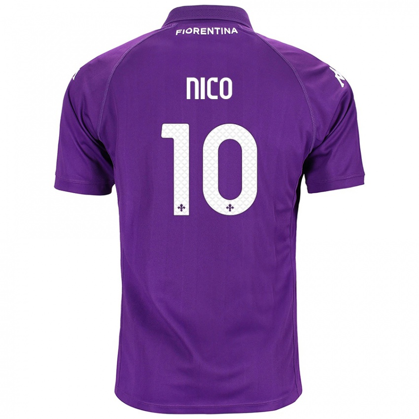 Femme Maillot Nicolas Gonzalez #10 Violet Tenues Domicile 2024/25 T-Shirt Belgique