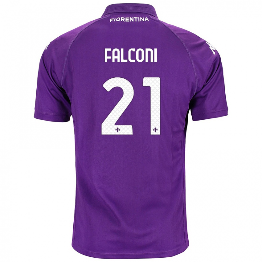 Damen Niccolo Falconi #21 Violett Heimtrikot Trikot 2024/25 T-Shirt Belgien