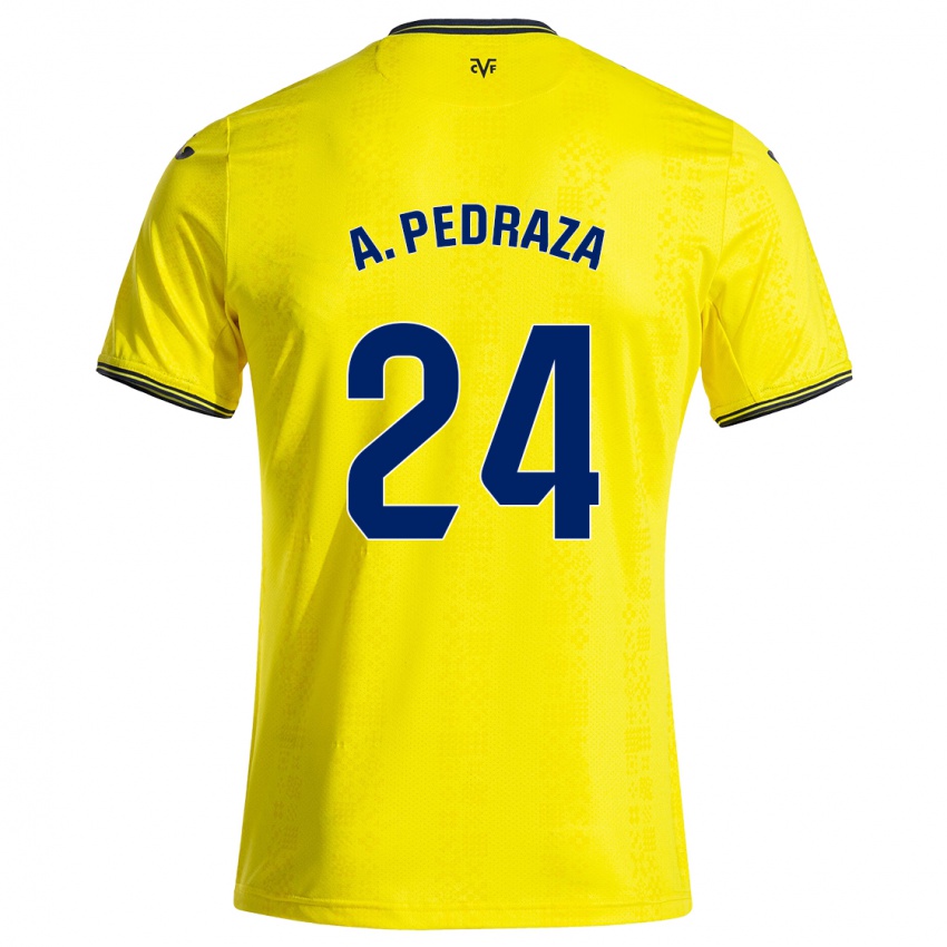 Dames Alfonso Pedraza #24 Geel Zwart Thuisshirt Thuistenue 2024/25 T-Shirt België