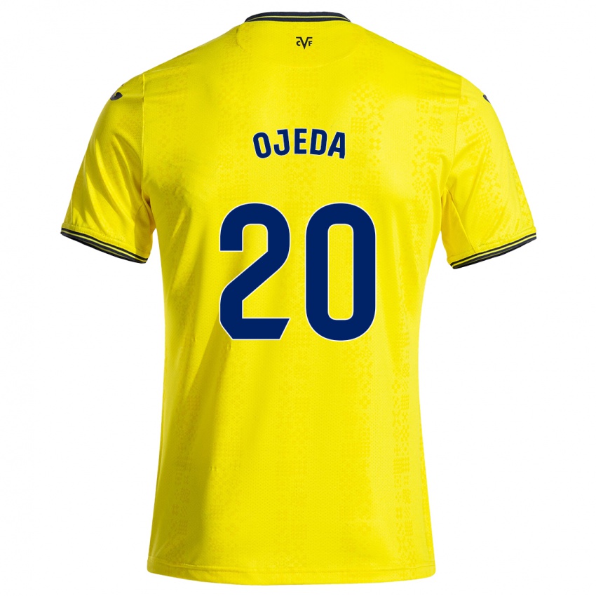 Femme Maillot Thiago Ojeda #20 Jaune Noir Tenues Domicile 2024/25 T-Shirt Belgique