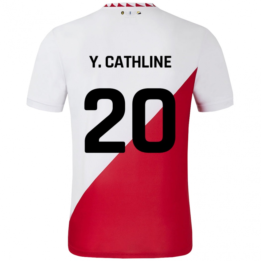 Dames Yoann Cathline #20 Wit Rood Thuisshirt Thuistenue 2024/25 T-Shirt België