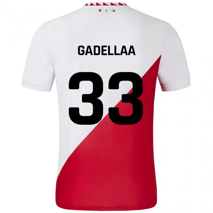 Dames Kevin Gadellaa #33 Wit Rood Thuisshirt Thuistenue 2024/25 T-Shirt België