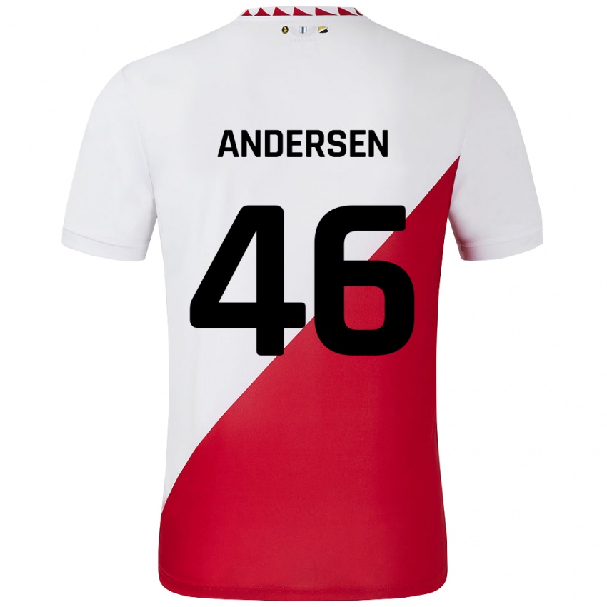 Dames Silas Andersen #46 Wit Rood Thuisshirt Thuistenue 2024/25 T-Shirt België