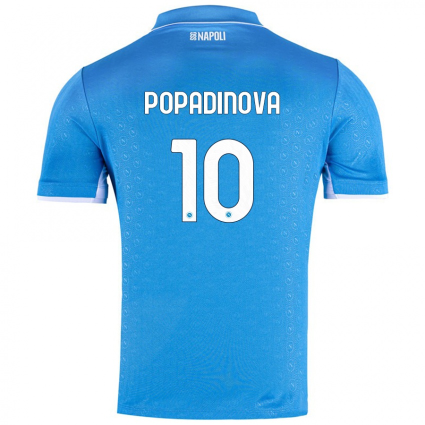 Dames Evdokiya Popadinova #10 Hemelsblauw Thuisshirt Thuistenue 2024/25 T-Shirt België