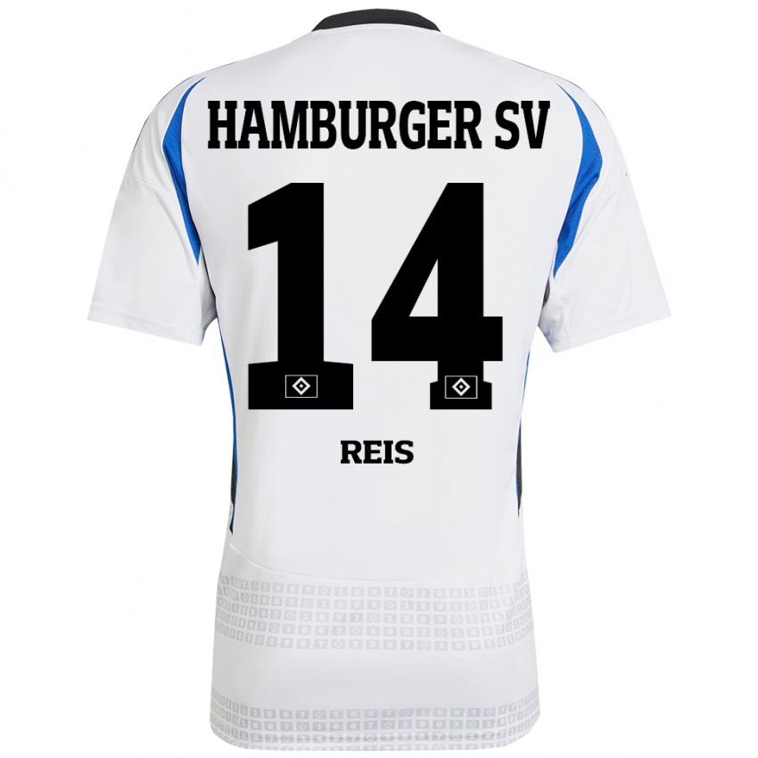 Dames Ludovit Reis #14 Wit Blauw Thuisshirt Thuistenue 2024/25 T-Shirt België