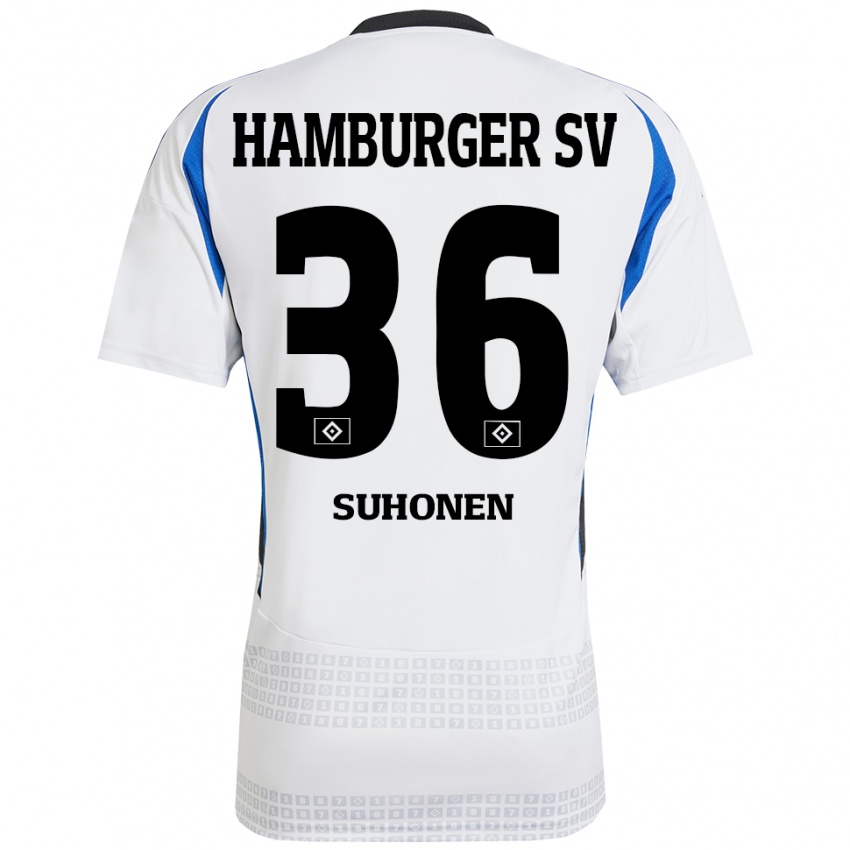 Dames Anssi Suhonen #36 Wit Blauw Thuisshirt Thuistenue 2024/25 T-Shirt België