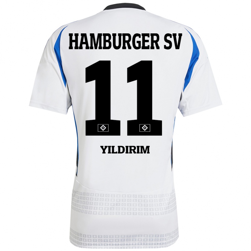 Femme Maillot Mehmet Yildirim #11 Blanc Bleu Tenues Domicile 2024/25 T-Shirt Belgique