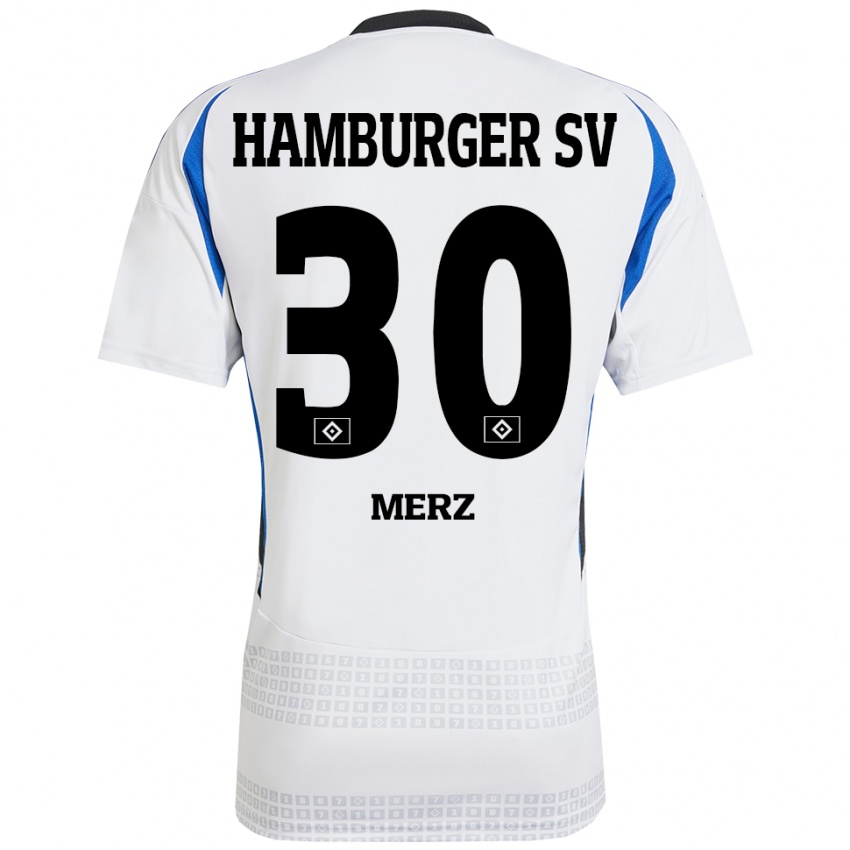 Femme Maillot Selma Merz #30 Blanc Bleu Tenues Domicile 2024/25 T-Shirt Belgique