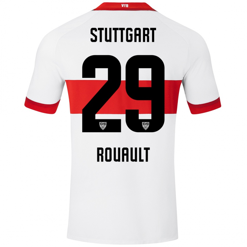 Dames Anthony Rouault #29 Wit Rood Thuisshirt Thuistenue 2024/25 T-Shirt België