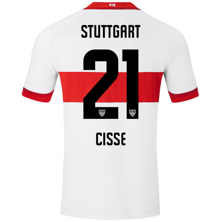 Dames Moussa Cissé #21 Wit Rood Thuisshirt Thuistenue 2024/25 T-Shirt België