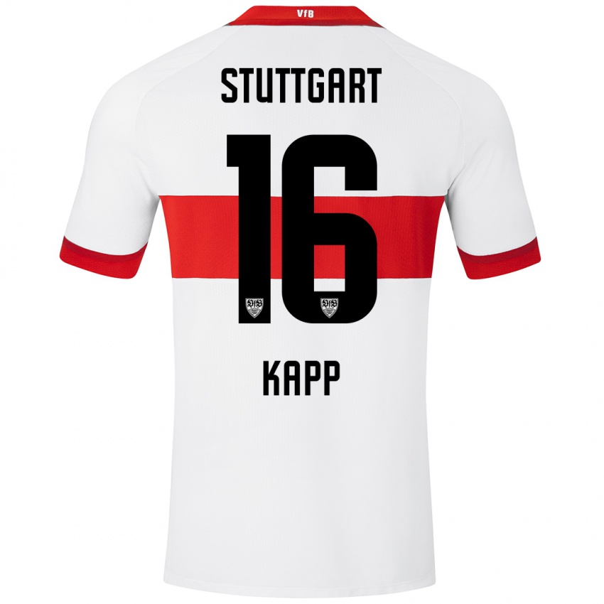 Dames Patrick Kapp #16 Wit Rood Thuisshirt Thuistenue 2024/25 T-Shirt België