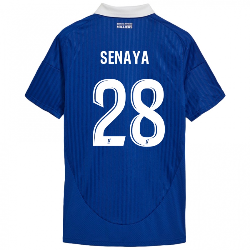 Femme Maillot Marvin Senaya #28 Bleu Blanc Tenues Domicile 2024/25 T-Shirt Belgique