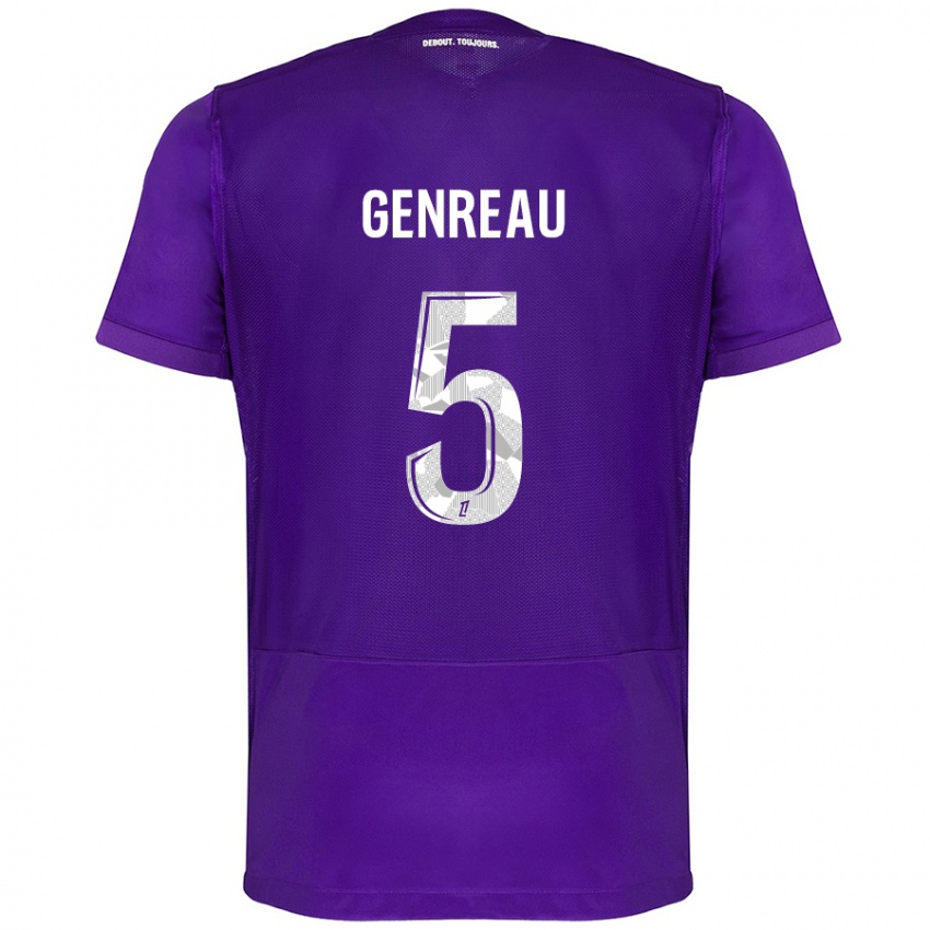 Damen Denis Genreau #5 Violett Weiß Heimtrikot Trikot 2024/25 T-Shirt Belgien