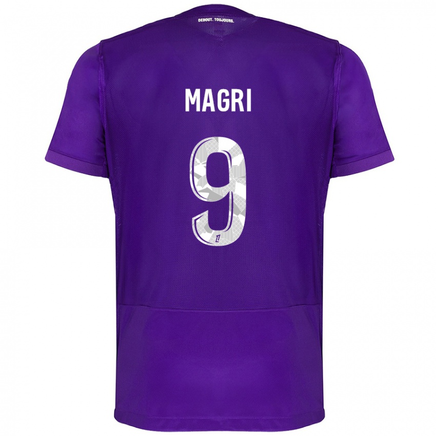 Damen Frank Magri #9 Violett Weiß Heimtrikot Trikot 2024/25 T-Shirt Belgien