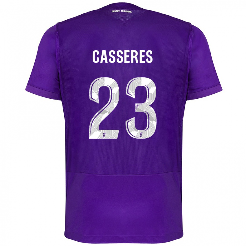 Damen Cristian Cásseres Jr. #23 Violett Weiß Heimtrikot Trikot 2024/25 T-Shirt Belgien