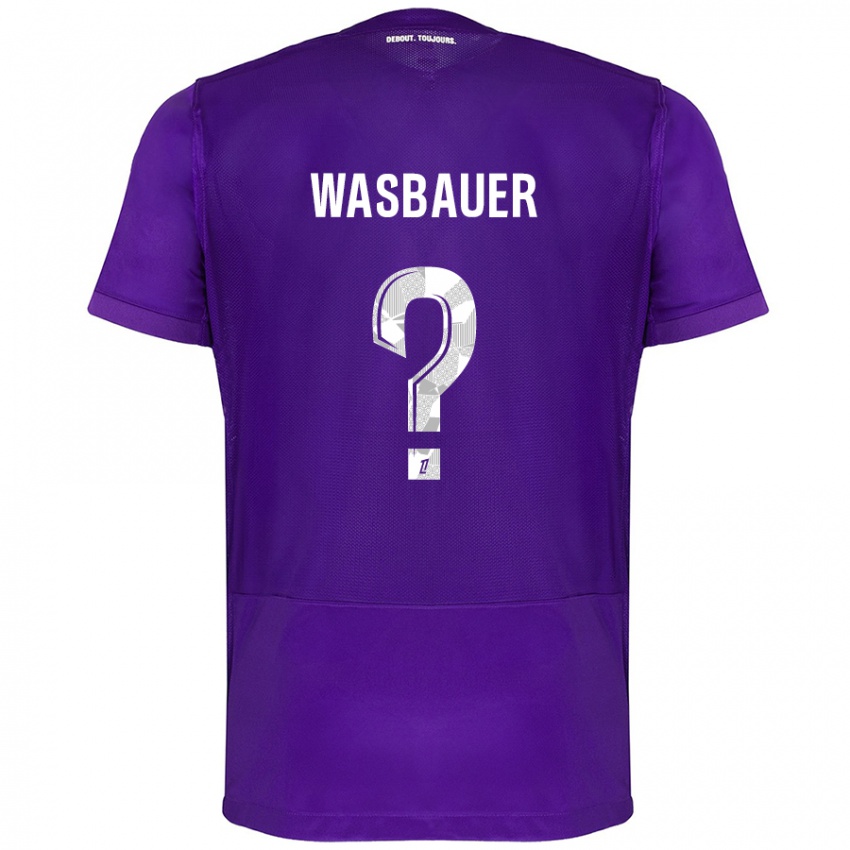 Damen Nicolas Wasbauer #0 Violett Weiß Heimtrikot Trikot 2024/25 T-Shirt Belgien