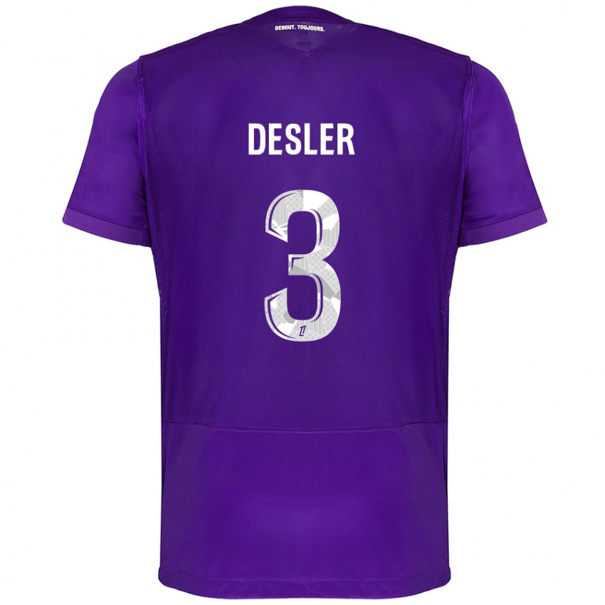 Damen Mikkel Desler #3 Violett Weiß Heimtrikot Trikot 2024/25 T-Shirt Belgien