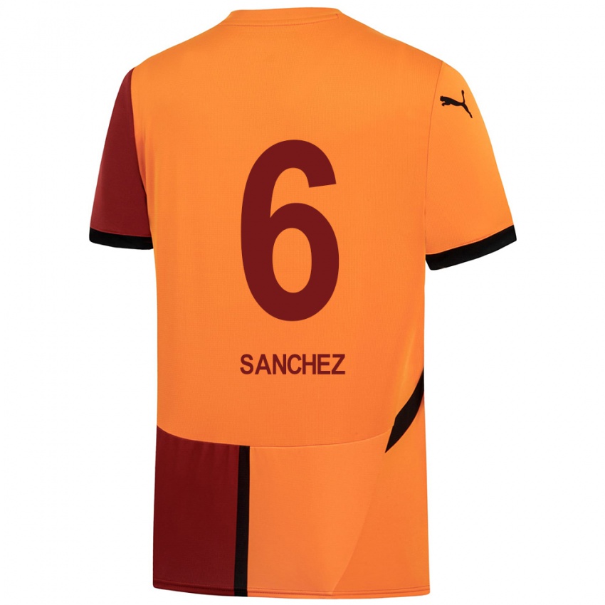 Dames Davinson Sanchez #6 Geel Rood Thuisshirt Thuistenue 2024/25 T-Shirt België