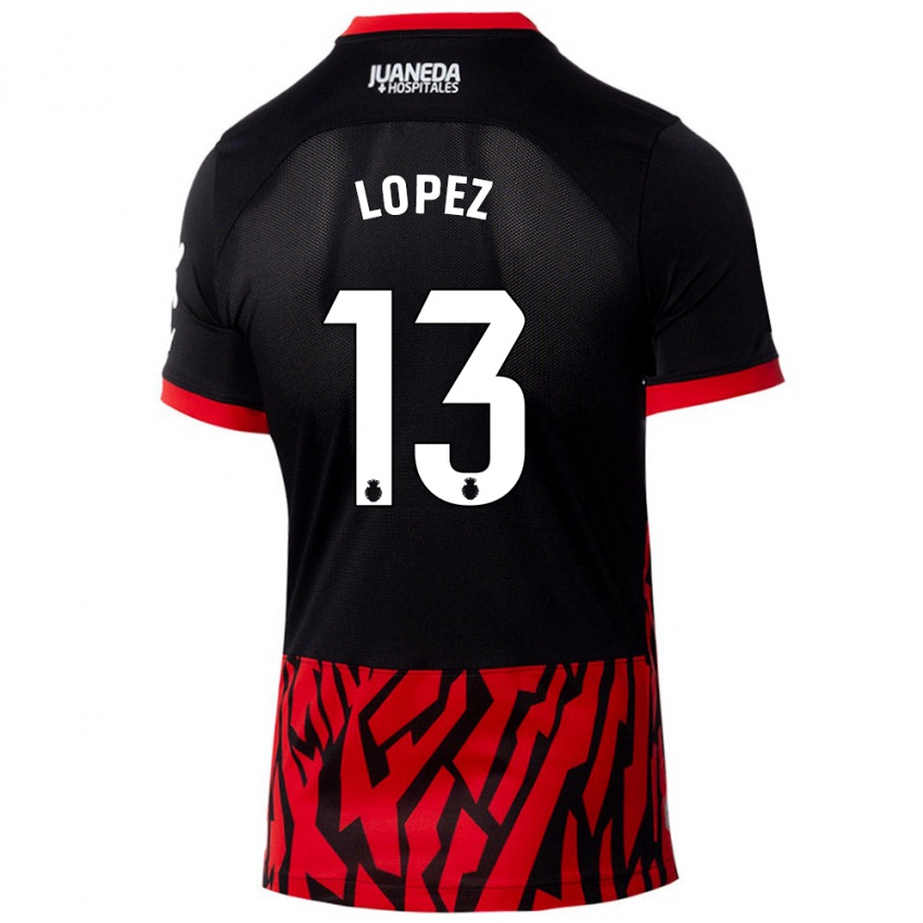 Damen Iván López #13 Schwarz Rot Heimtrikot Trikot 2024/25 T-Shirt Belgien