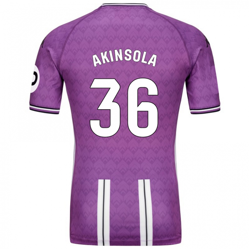 Damen Tunde Akinsola #36 Violett Weiß Heimtrikot Trikot 2024/25 T-Shirt Belgien