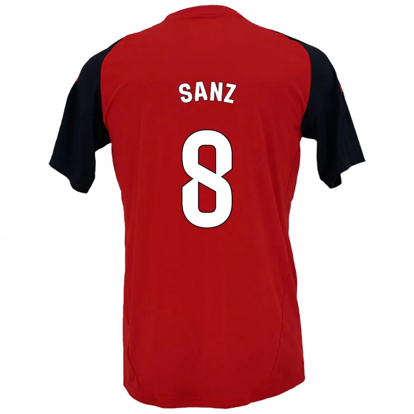 Damen Álvaro Sanz #8 Rot Schwarz Heimtrikot Trikot 2024/25 T-Shirt Belgien