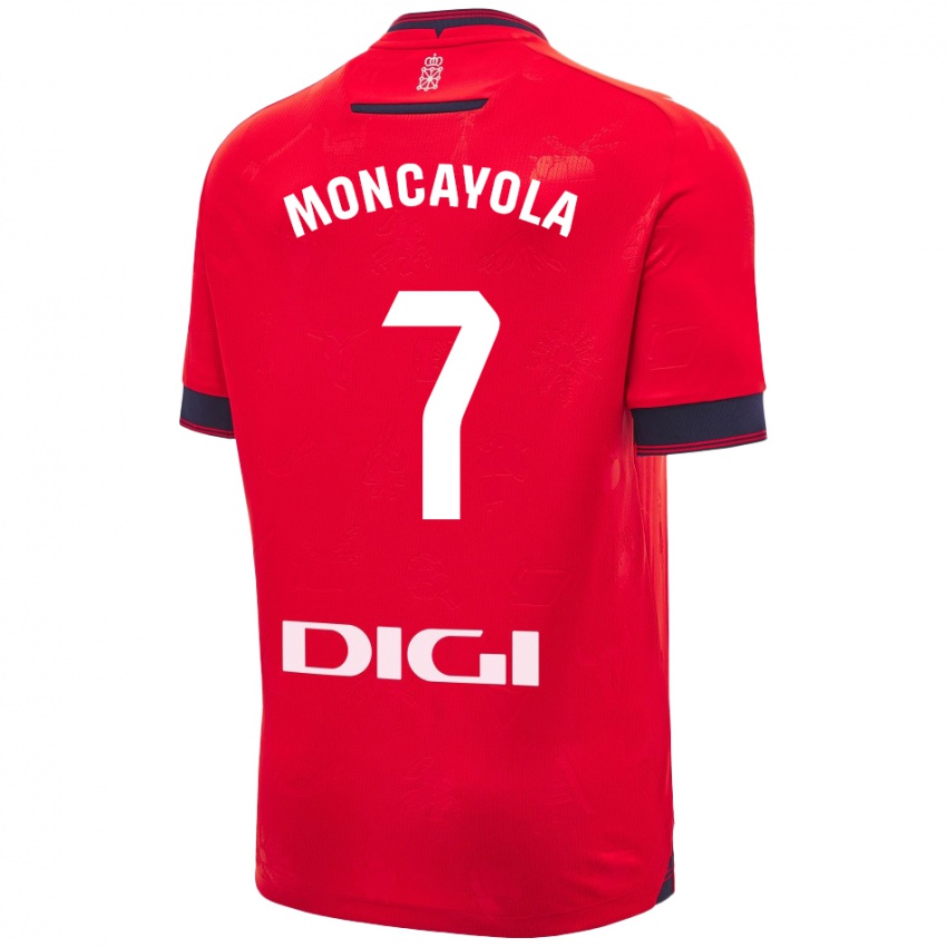 Dames Jon Moncayola #7 Rood Wit Thuisshirt Thuistenue 2024/25 T-Shirt België