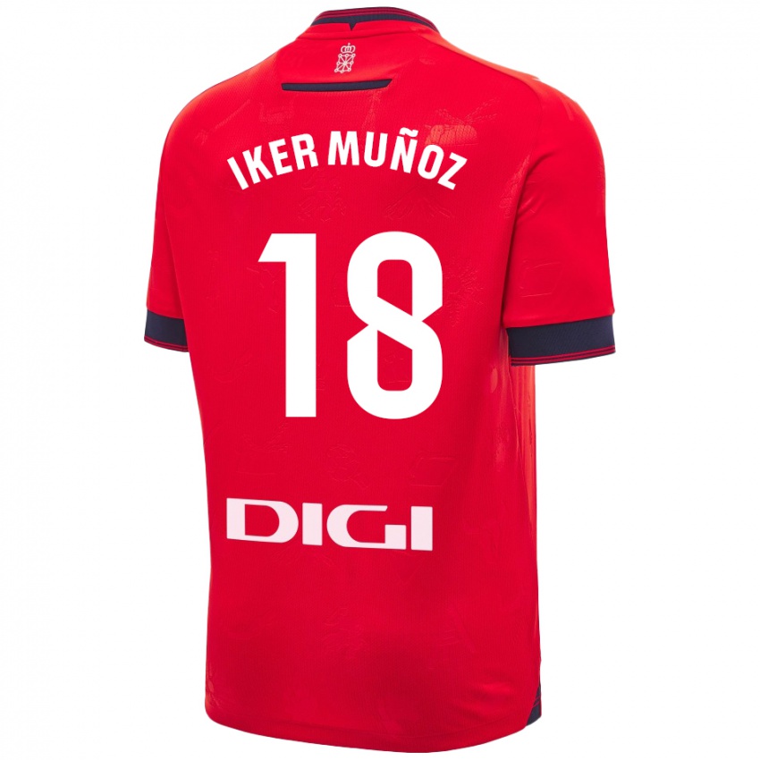 Dames Iker Muñoz #18 Rood Wit Thuisshirt Thuistenue 2024/25 T-Shirt België