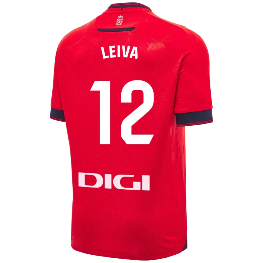 Femme Maillot Álvaro Leiva #12 Rouge Blanc Tenues Domicile 2024/25 T-Shirt Belgique