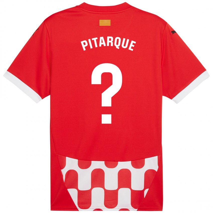 Dames Víctor Pitarque #0 Rood Wit Thuisshirt Thuistenue 2024/25 T-Shirt België