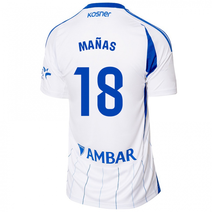 Dames Aitor Mañas #18 Rood Wit Thuisshirt Thuistenue 2024/25 T-Shirt België