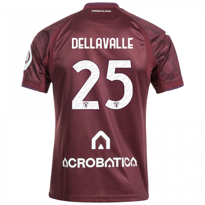 Damen Alessandro Dellavalle #25 Kastanienbraun Weiß Heimtrikot Trikot 2024/25 T-Shirt Belgien