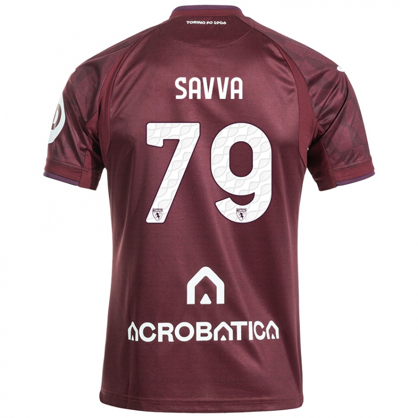 Femme Maillot Zanos Savva #79 Bordeaux Blanc Tenues Domicile 2024/25 T-Shirt Belgique