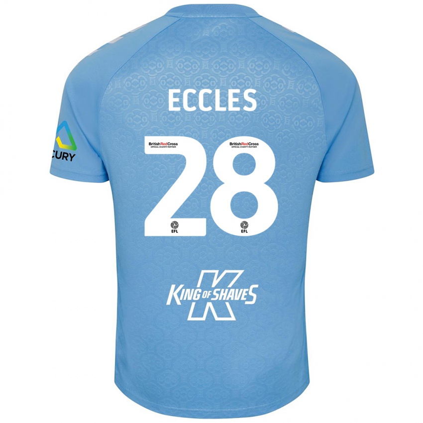 Femme Maillot Josh Eccles #28 Bleu Blanc Tenues Domicile 2024/25 T-Shirt Belgique