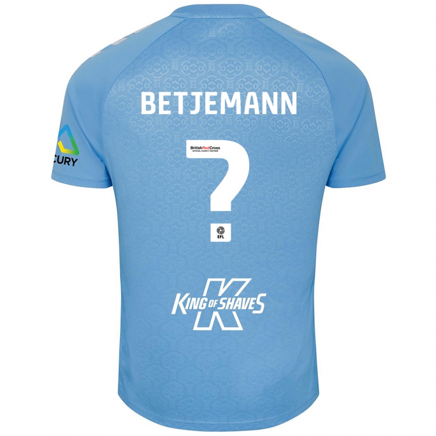 Femme Maillot Elliot Betjemann #0 Bleu Blanc Tenues Domicile 2024/25 T-Shirt Belgique