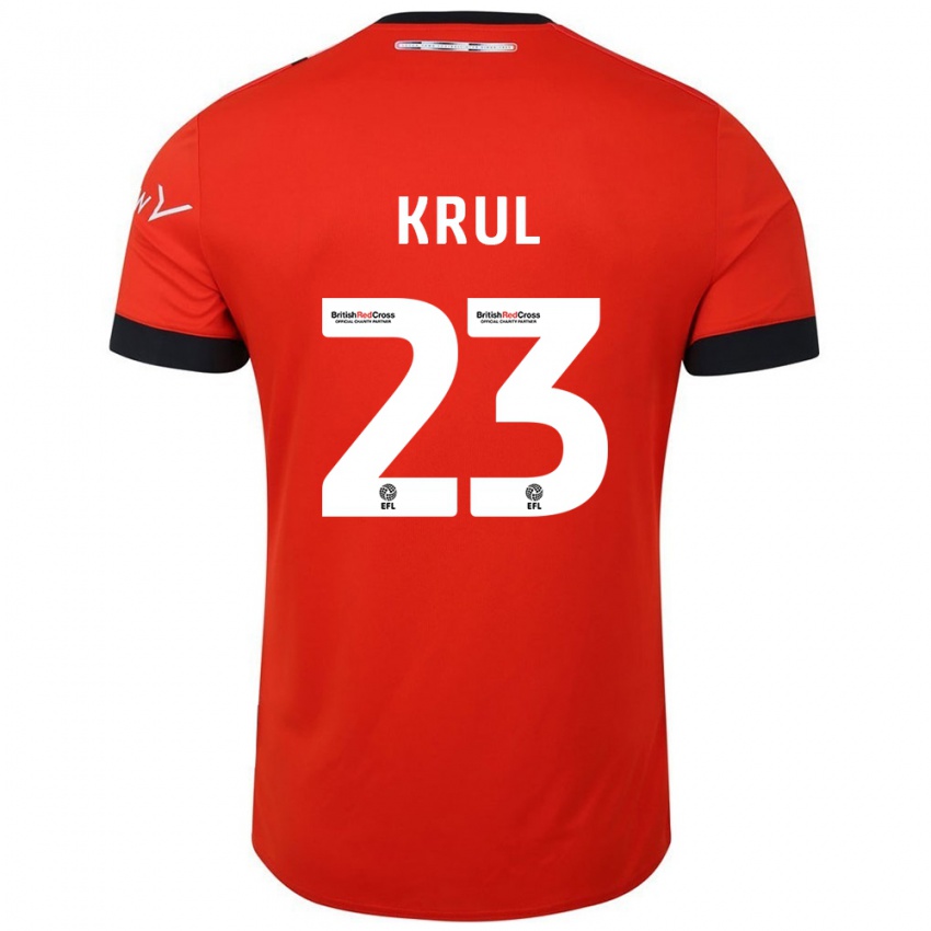 Femme Maillot Tim Krul #23 Orange Noir Tenues Domicile 2024/25 T-Shirt Belgique