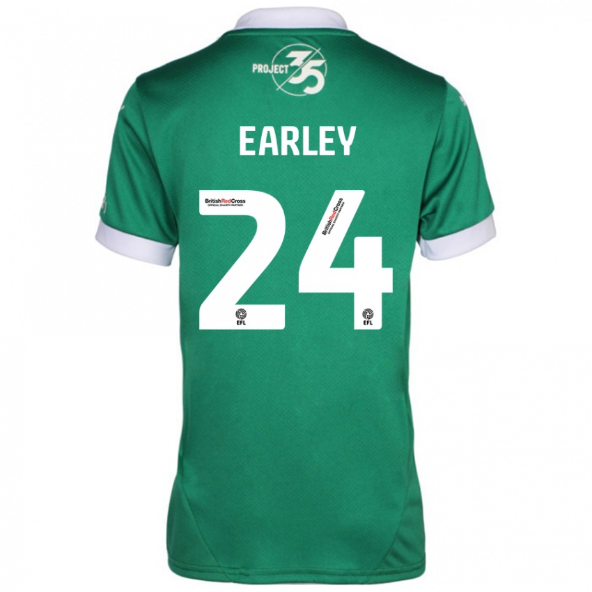 Dames Saxon Earley #24 Groen Wit Thuisshirt Thuistenue 2024/25 T-Shirt België