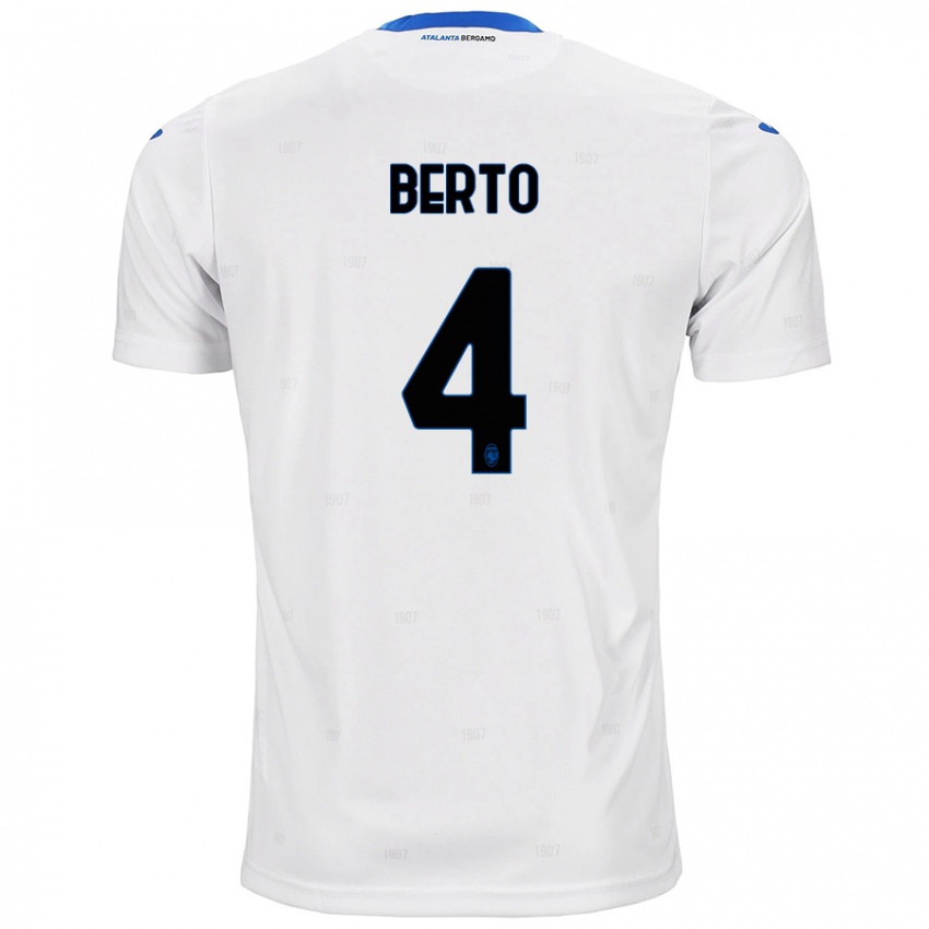 Femme Maillot Gabriele Berto #4 Blanc Tenues Extérieur 2024/25 T-Shirt Belgique