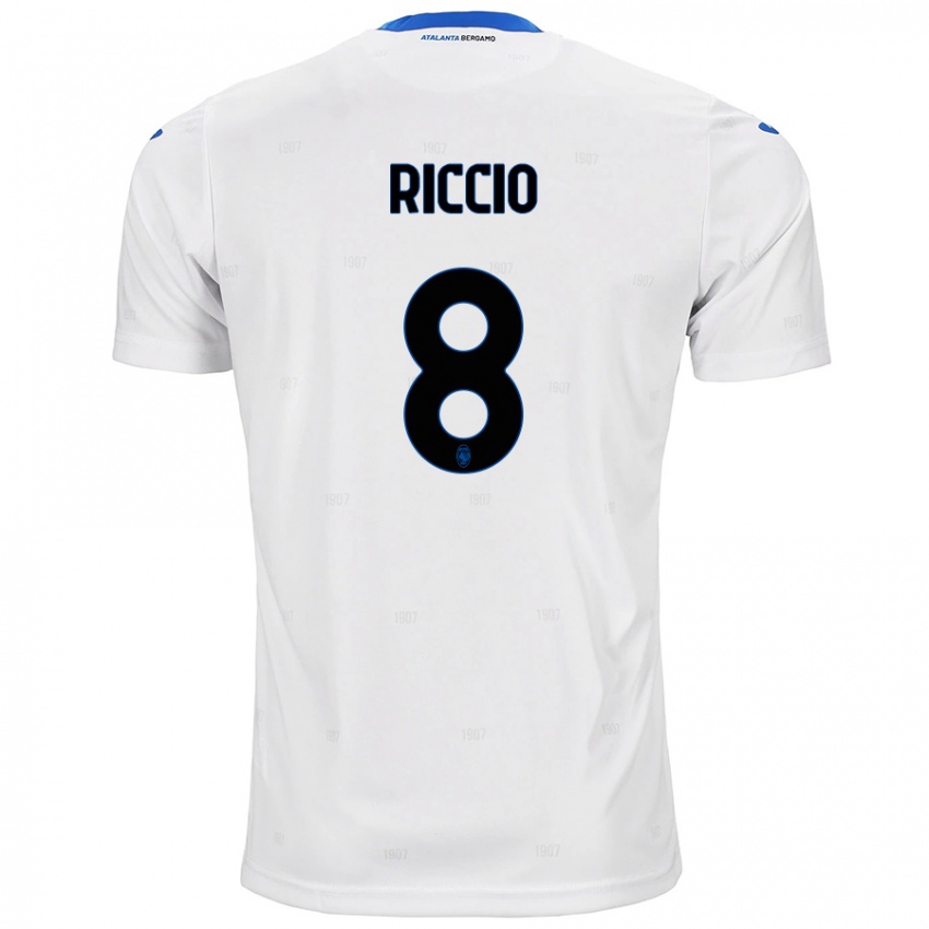 Dames Lorenzo Riccio #8 Wit Uitshirt Uittenue 2024/25 T-Shirt België