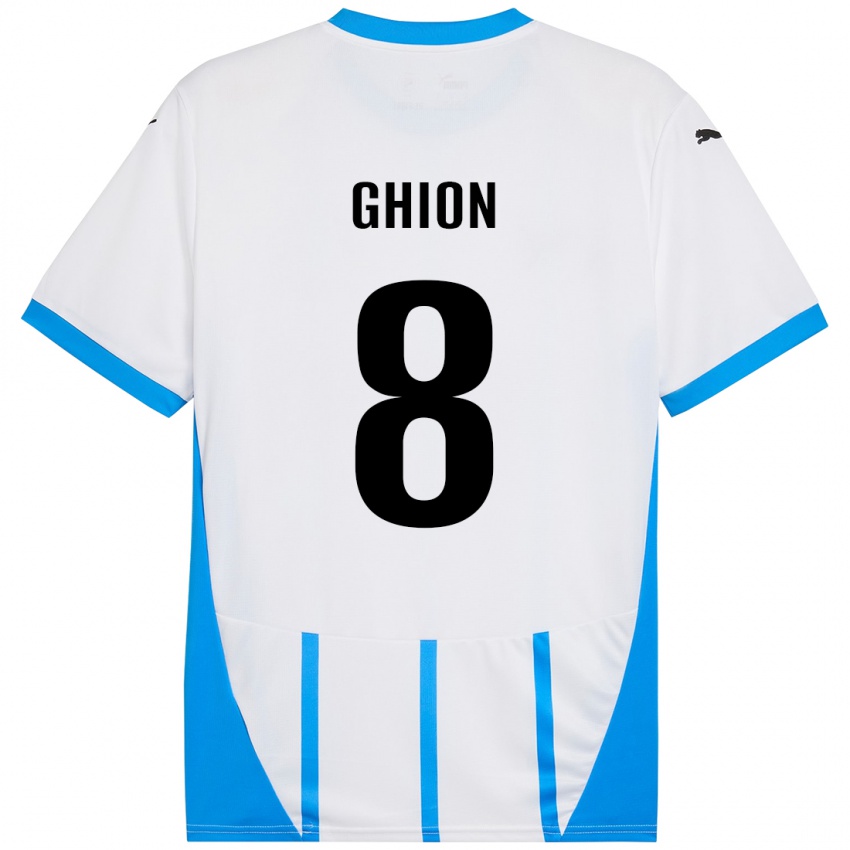 Dames Andrea Ghion #8 Wit Blauw Uitshirt Uittenue 2024/25 T-Shirt België