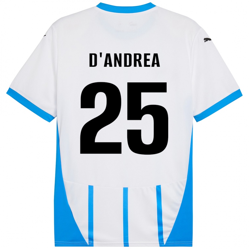 Dames Luca D'andrea #25 Wit Blauw Uitshirt Uittenue 2024/25 T-Shirt België