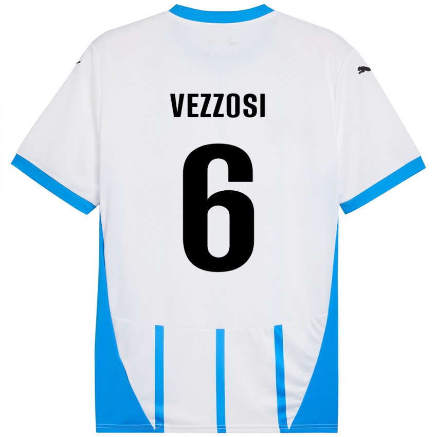 Dames Giorgio Vezzosi #6 Wit Blauw Uitshirt Uittenue 2024/25 T-Shirt België