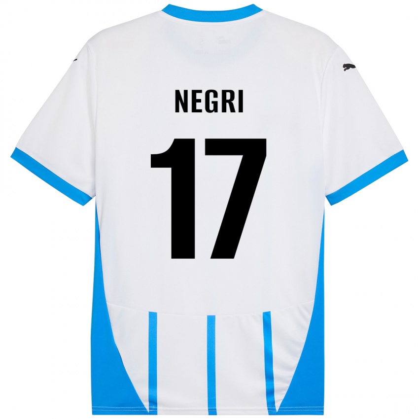 Dames Gabriele Negri #17 Wit Blauw Uitshirt Uittenue 2024/25 T-Shirt België