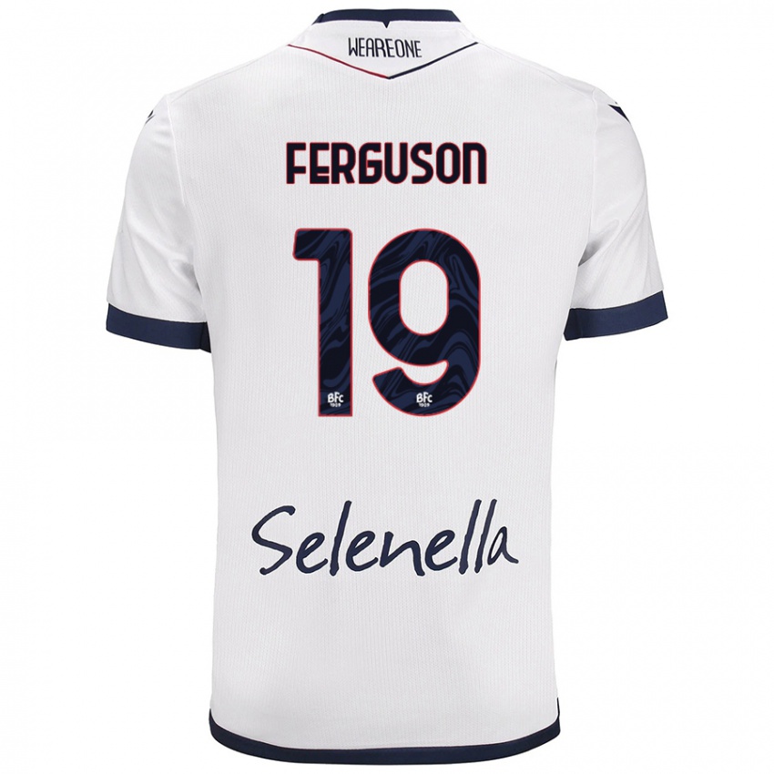 Femme Maillot Lewis Ferguson #19 Blanc Bleu Royal Tenues Extérieur 2024/25 T-Shirt Belgique