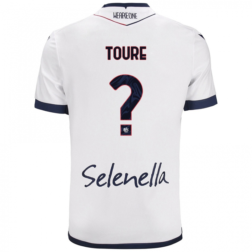 Femme Maillot Mohamed Toure #0 Blanc Bleu Royal Tenues Extérieur 2024/25 T-Shirt Belgique